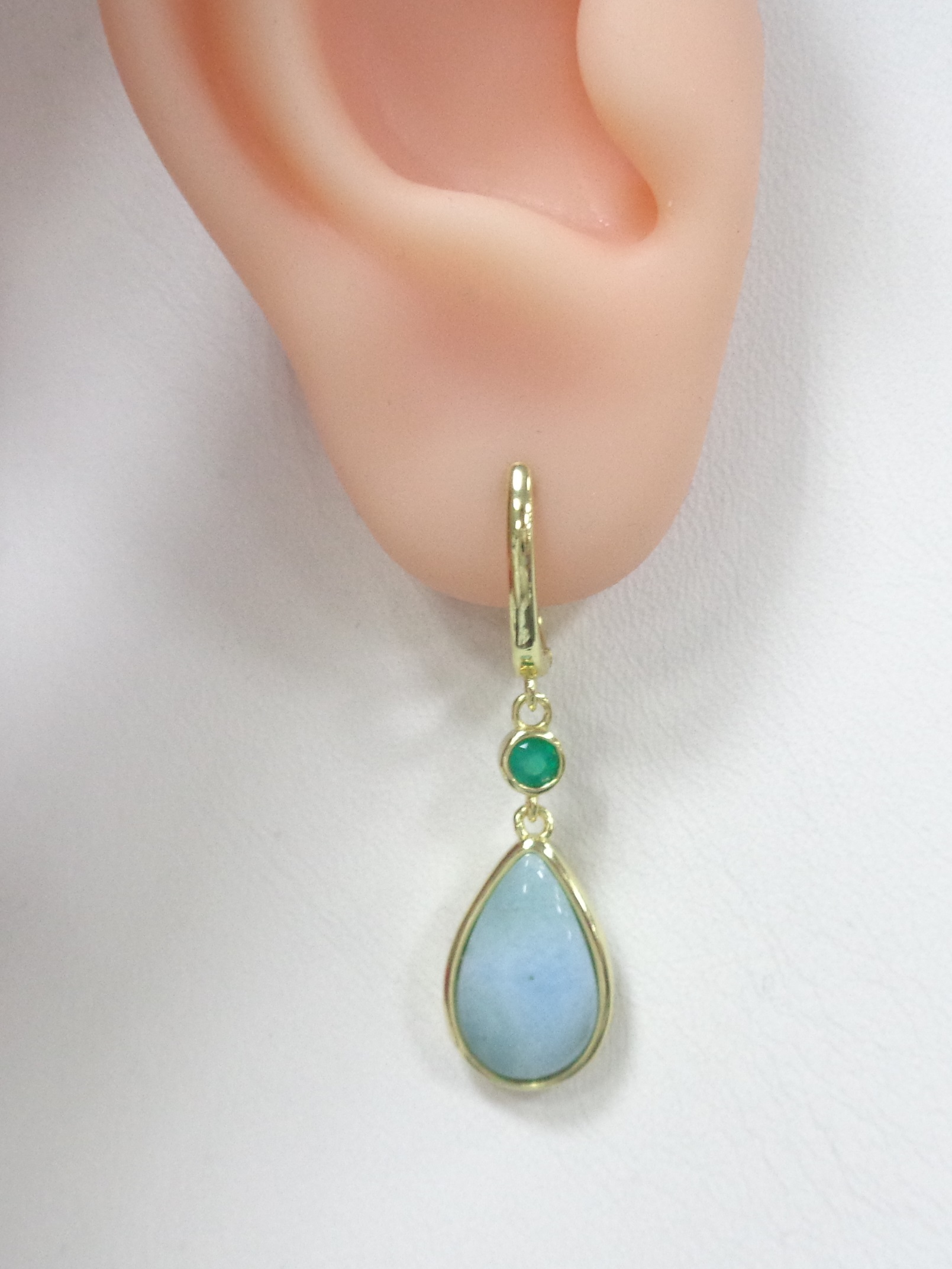 Серебряные серьги с ларимарами и агатами